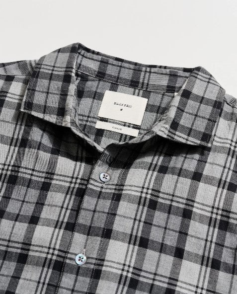 Billy Reid Hutcheson Bold Plaid Shirt - Grey & Black