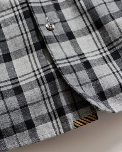 Billy Reid Hutcheson Bold Plaid Shirt - Grey & Black