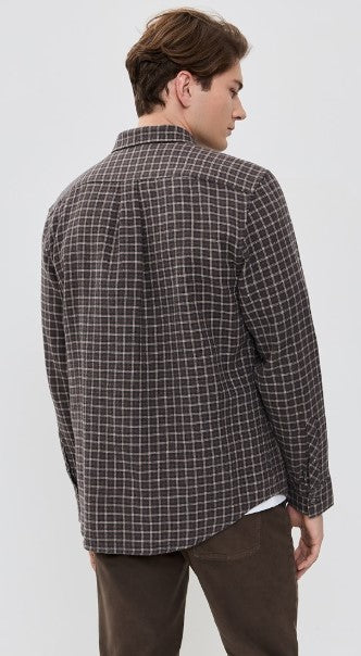 Billy Reid Hutcheson Window Plaid Shirt - Asphalt