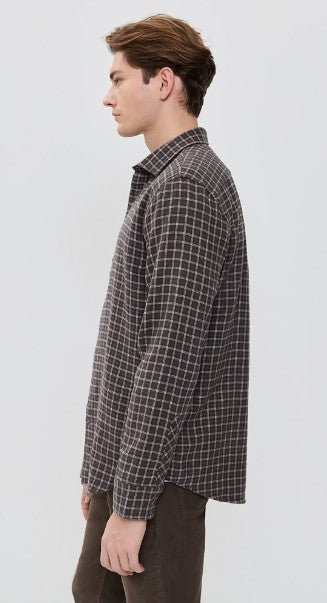 Billy Reid Hutcheson Window Plaid Shirt - Asphalt