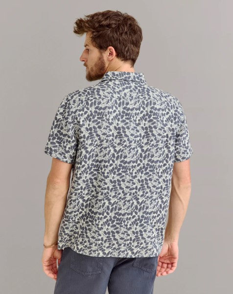 Billy Reid Short Sleeve Pebble Jacquard Treme Shirt