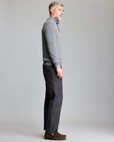 Billy Reid Button Placket Twill Pullover - Charcoal Multi