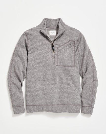 Billy Reid Quilted Half Zip - Medium Grey