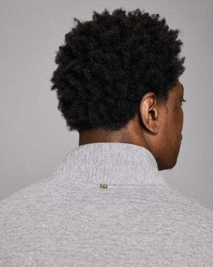 Billy Reid Quilted Half Zip - Medium Grey