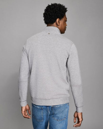 Billy Reid Quilted Half Zip - Medium Grey
