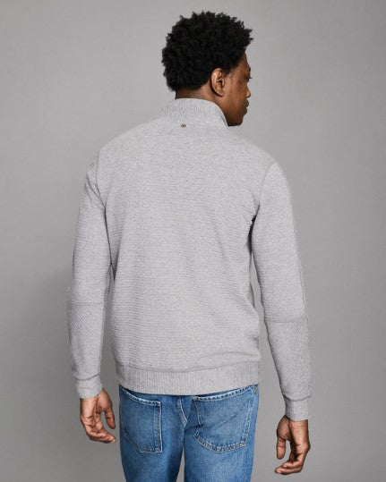 Billy Reid Quilted Half Zip - Medium Grey