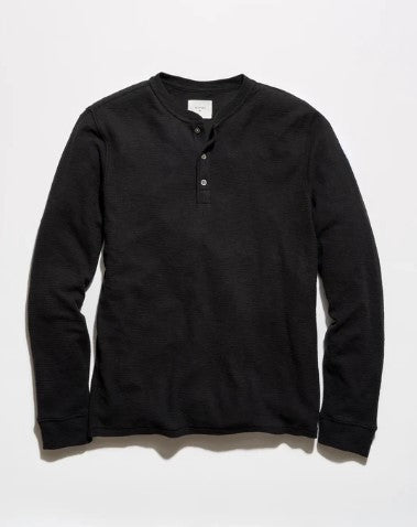 Billy Reid Slub Tuck Henley - Black