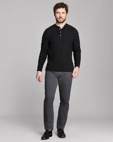 Billy Reid Slub Tuck Henley - Black
