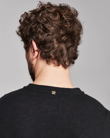 Billy Reid Slub Tuck Henley - Black