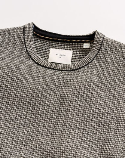 Billy Reid Tuck Stripe Crew- Black
