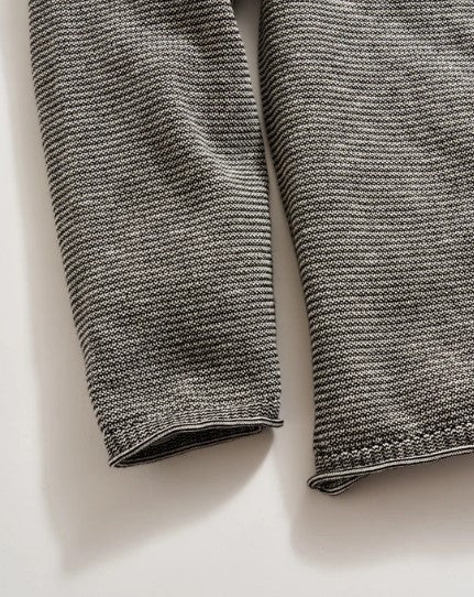 Billy Reid Tuck Stripe Crew- Black