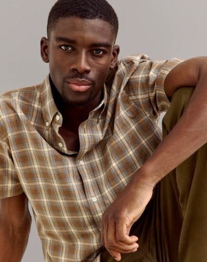 Billy Reid S/S Melange Plaid Tuscumbia Shirt Button Down