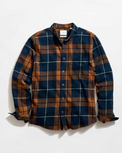 Billy Reid Brushed Bold Plaid Tuscumbia Shirt Button Down