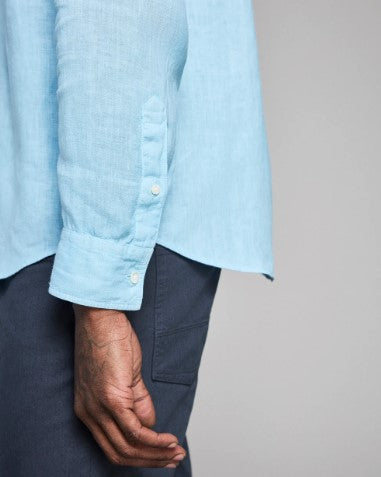 Billy Reid Tuscumbia Linen Shirt Button Down - Sky Blue
