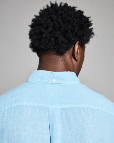 Billy Reid Tuscumbia Linen Shirt Button Down - Sky Blue