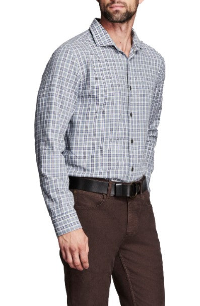 Billy Reid Twill Plaid Hutcheson Shirt - Blue Multi
