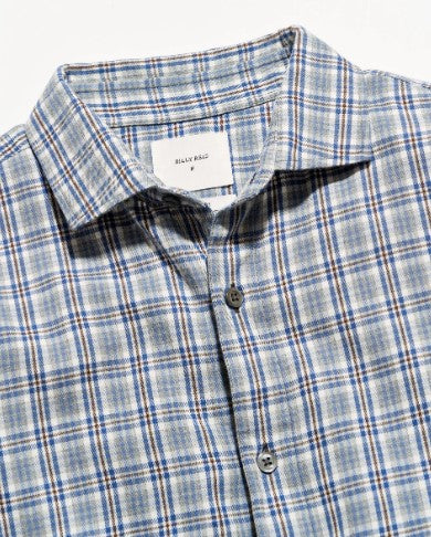 Billy Reid Twill Plaid Hutcheson Shirt - Blue Multi