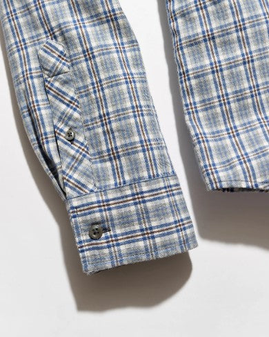 Billy Reid Twill Plaid Hutcheson Shirt - Blue Multi