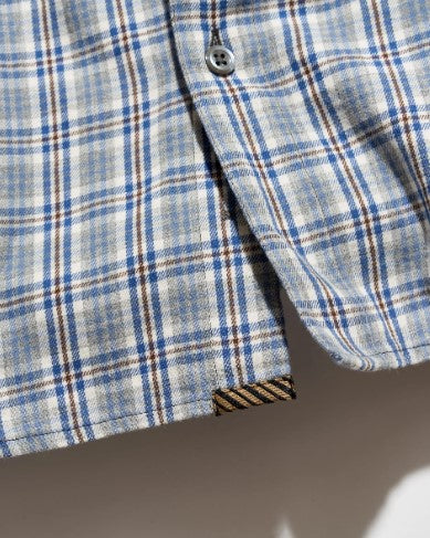 Billy Reid Twill Plaid Hutcheson Shirt - Blue Multi