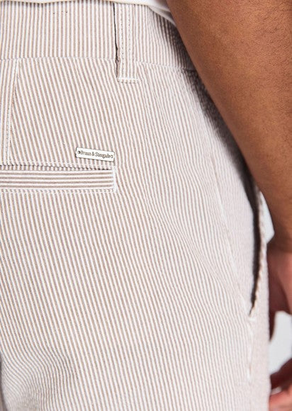 Bruun & Stengade BS Elio Regular Fit Shorts - Brown/White