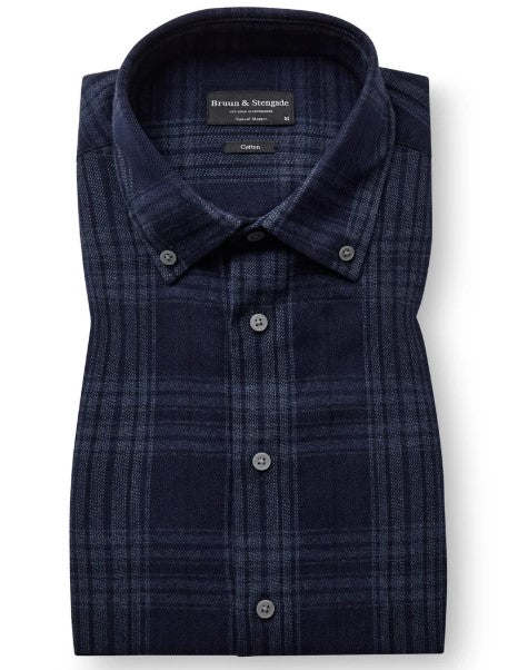 Bruun & Stengade BS Sihamoni Casual Modern Fit Shirt - Blue