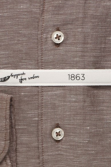 Eterna Modern Fit Linen Shirt - Beige