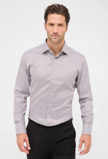 Eterna Structured Twill Shirt - Brown