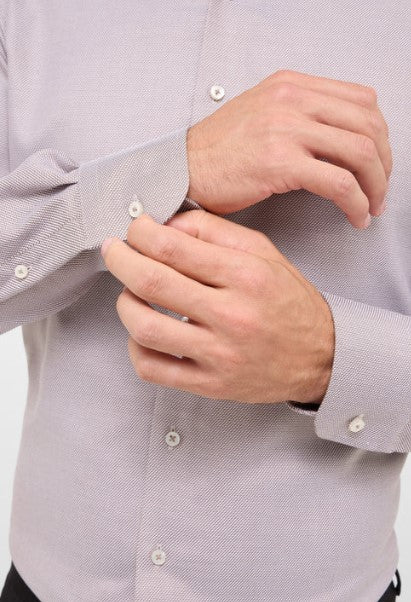 Eterna Structured Twill Shirt - Brown