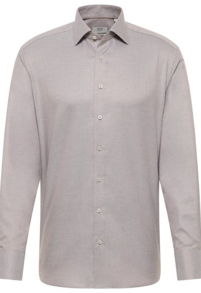 Eterna Structured Twill Shirt - Brown
