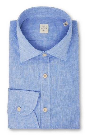 GMF 965 Linen Shirt light blue hand wash imported