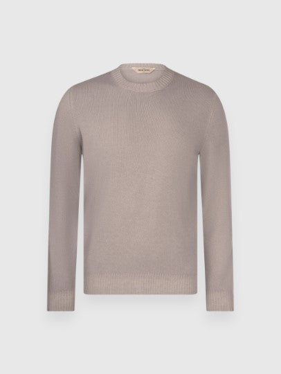 Gran Sasso Ribbed details vintage crew neck - Dove Grey