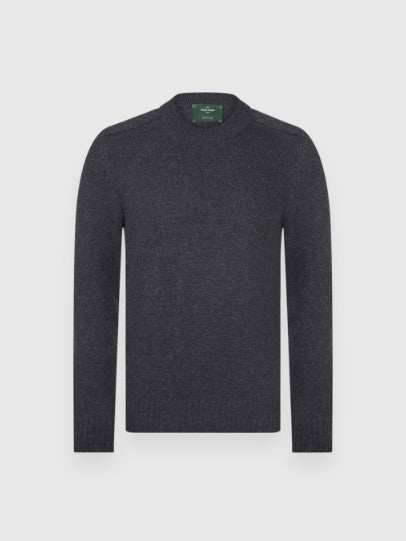 Gran Sasso Shetland Crew Neck Sweater - Blue Navy