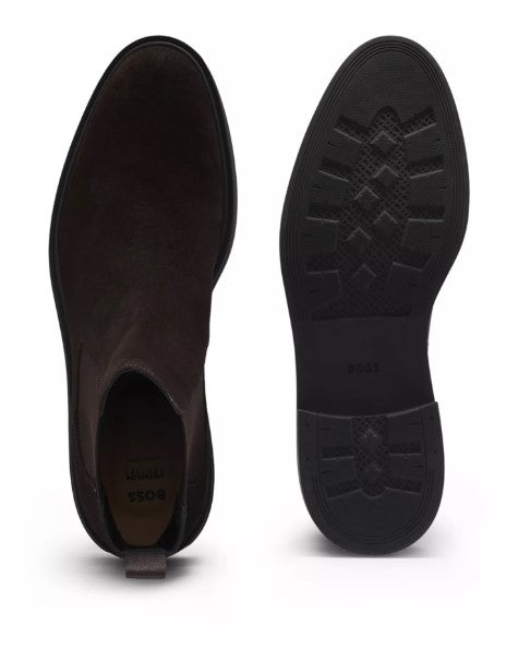 Hugo Boss Calev Sueded Chelsea Boots - Dark Brown