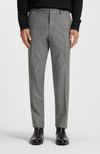Hugo Boss Micro-patterned slim-fit trousers in virgin wool