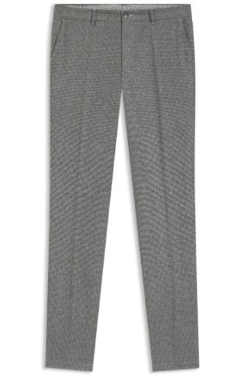 Hugo Boss Micro-patterned slim-fit trousers in virgin wool