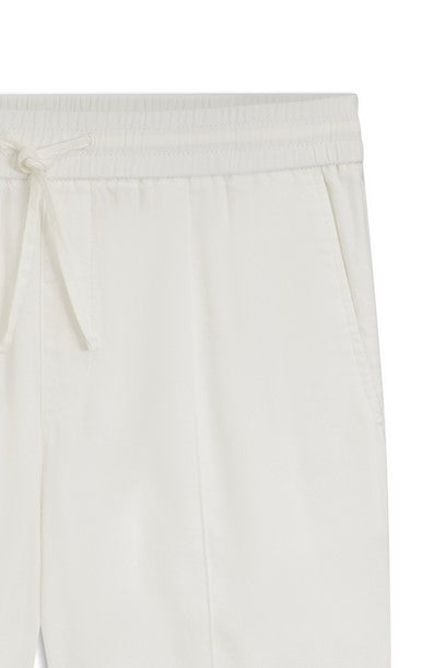 Hugo Cino Straight-fit shorts in a linen blend - White