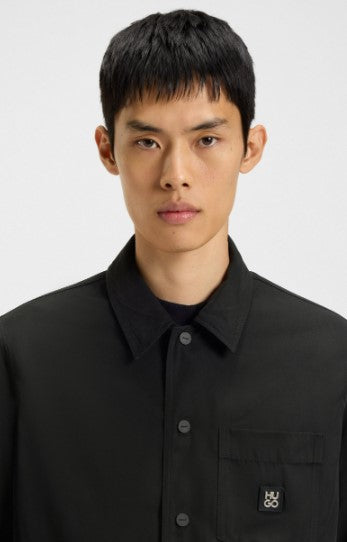 Hugo Boss Oversize-fit shirt with stacked-logo badge