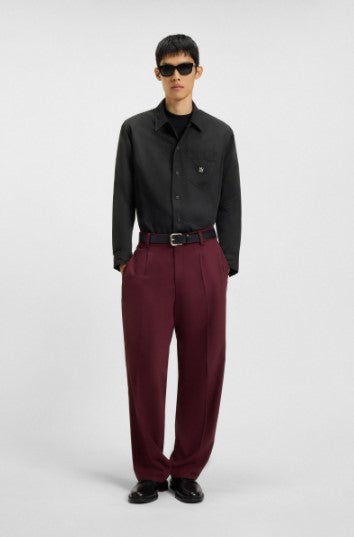 Hugo Boss Oversize-fit shirt with stacked-logo badge