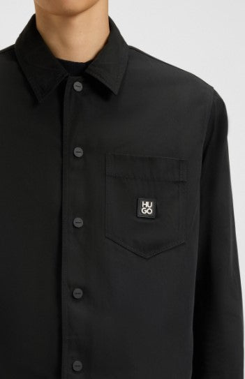 Hugo Boss Oversize-fit shirt with stacked-logo badge