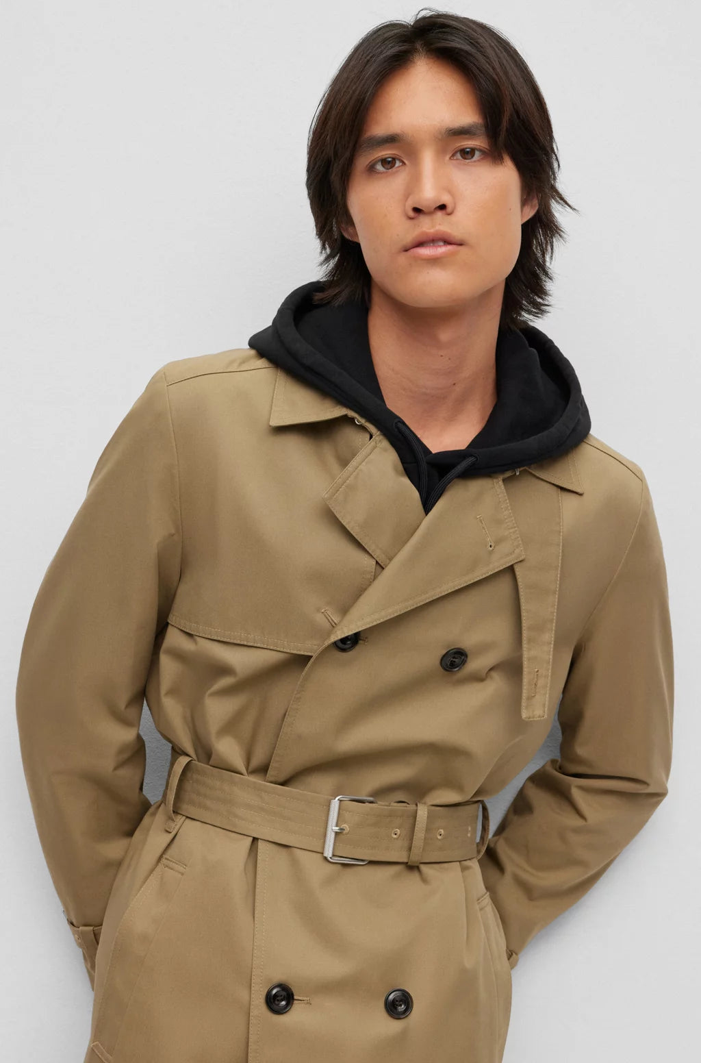 HUGO - Relaxed-fit jacket with double-breasted closure