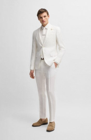 Hugo Boss Formal trousers in linen canvas