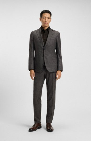 Hugo Boss Slim-fit shirt in Brown Mercerised Cotton