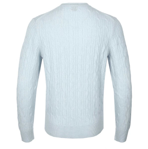 Hugo Boss Hetico Cable-knit sweater in wool and cashmere - Blue
