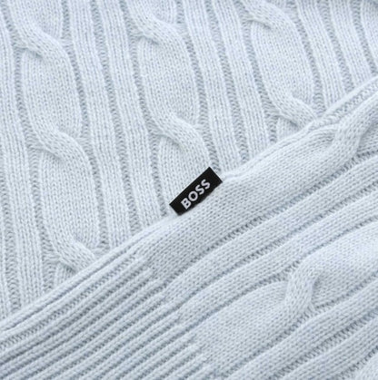 Hugo Boss Hetico Cable-knit sweater in wool and cashmere - Blue