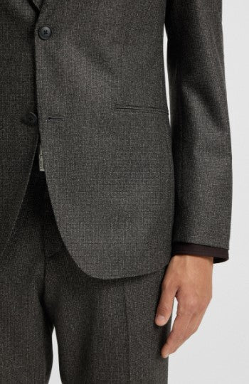 Hugo Boss Slim-Fit Blazer in Micro-Pattern - Dark Brown