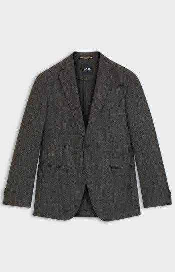 Hugo Boss Slim-Fit Blazer in Micro-Pattern - Dark Brown