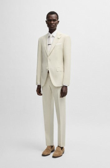 Hugo Boss Patterned Slim-fit Wool Blend Suit Jacket