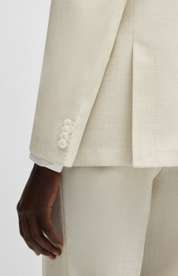 Hugo Boss Patterned Slim-fit Wool Blend Suit Jacket