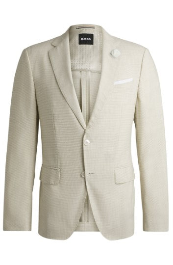 Hugo Boss Patterned Slim-fit Wool Blend Suit Jacket