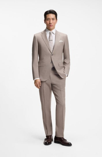 Hugo Boss Regular-Fit Shirt in Stretch-Cotton Dobby - White